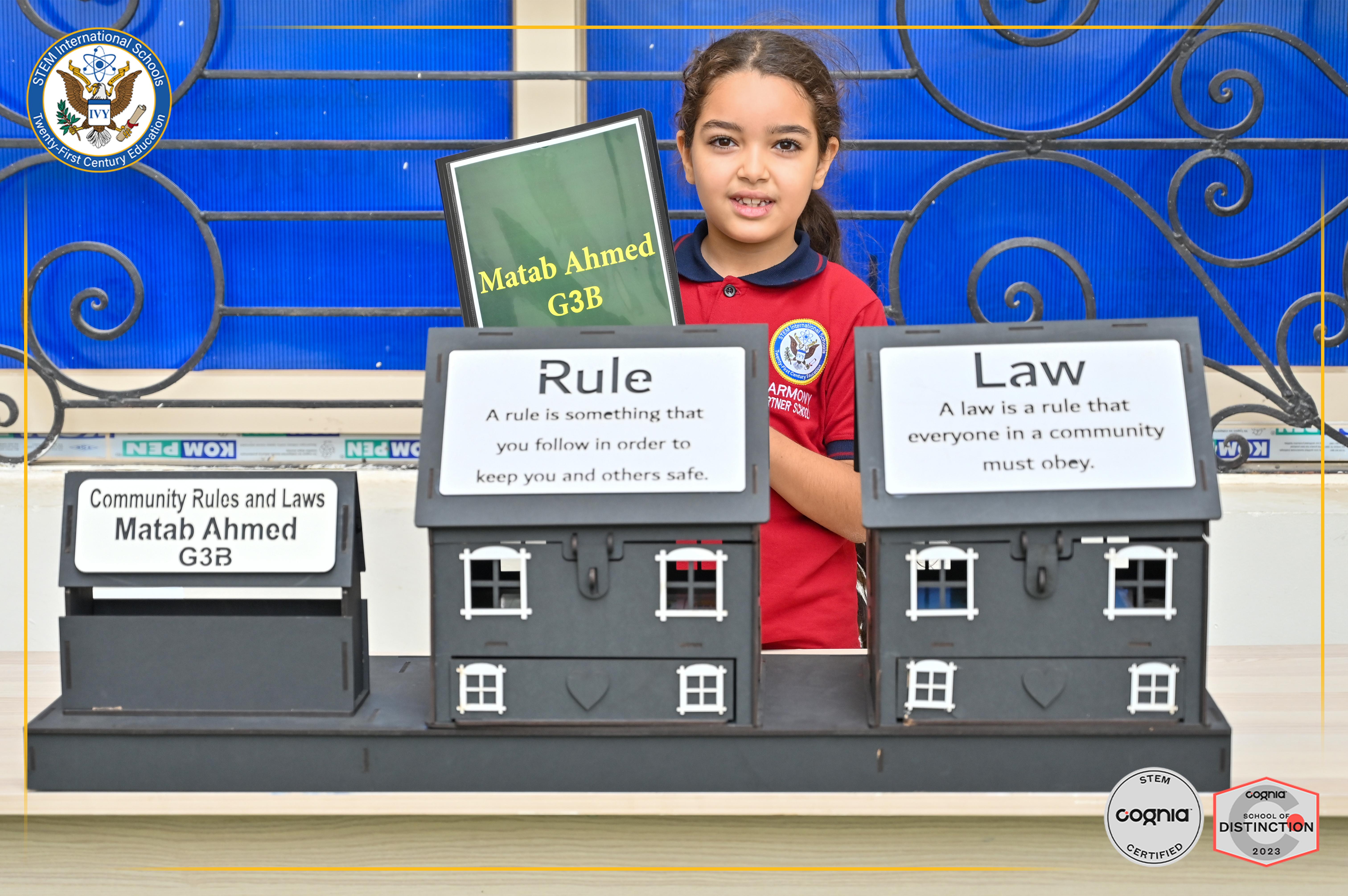 Best project explaining community rules and laws to build a safe society.