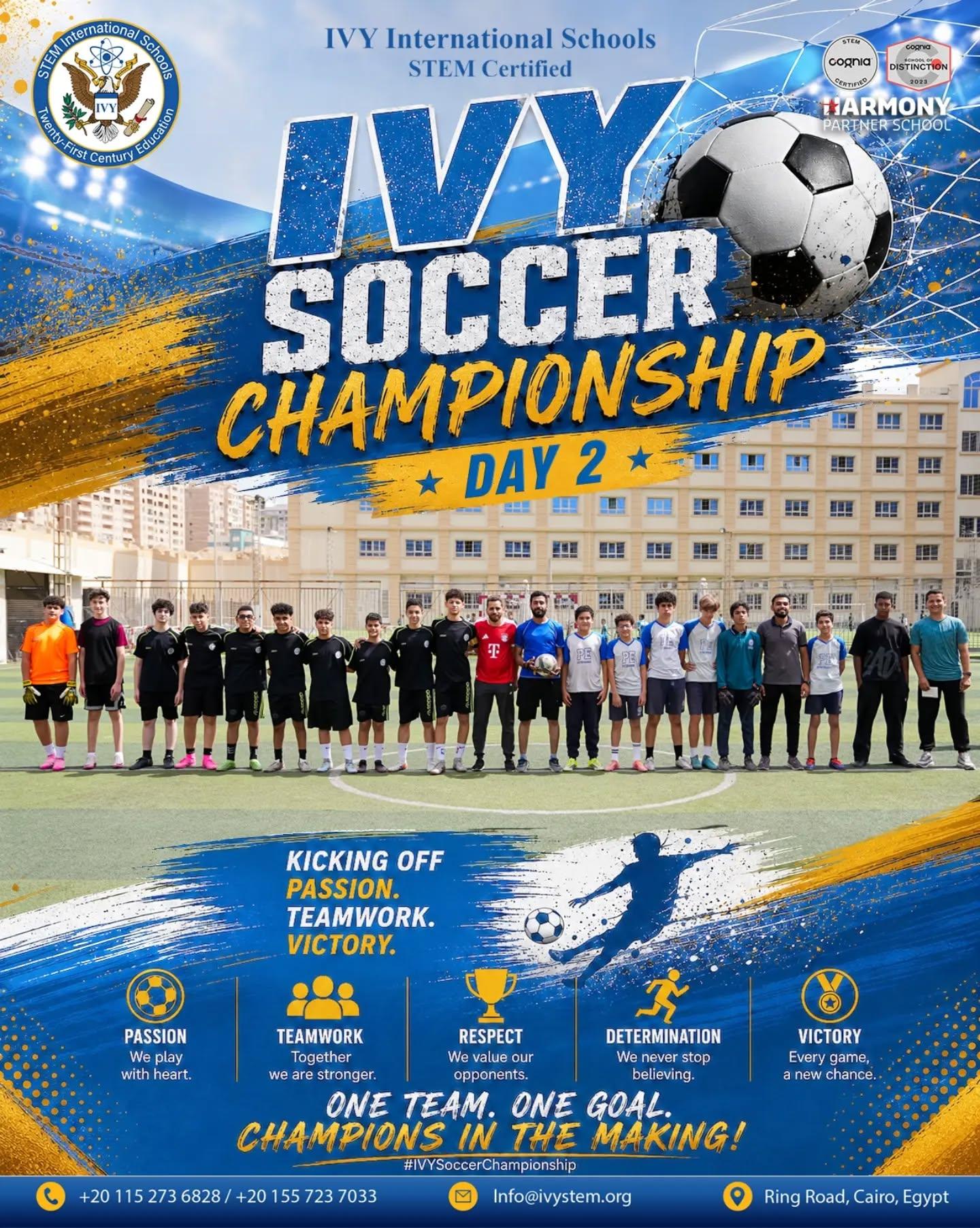  Middle School Division
📅  ON Wednesday, 13 May 2026
Another unforgettable day at the IVY Soccer Championship filled with passion, teamwork, and outstanding performances from all participating teams! 🔥
🏫 Participating Teams:
IVY 1 – IVY 2 – PALM – Green Hills
🏆 IVY 1 were crowned CHAMPIONS after an exceptional performance throughout the tournament